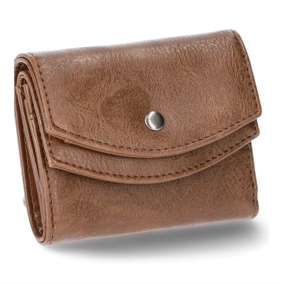 Brown Crossbody Bag with Cream Sherpa Pouch And Bom Bom Keychain Set Of 3 - Picture 3 of 17